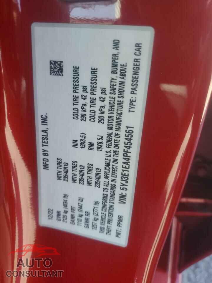 TESLA MODEL 3 2023 - 5YJ3E1EA4PF454561
