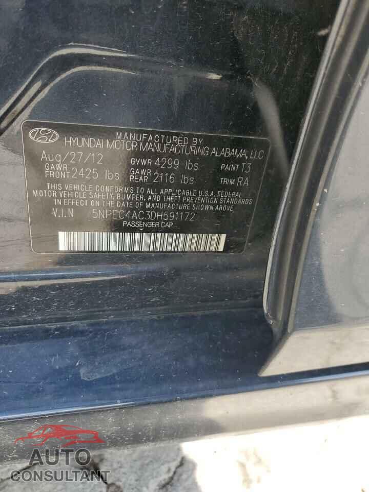 HYUNDAI SONATA 2013 - 5NPEC4AC3DH591172
