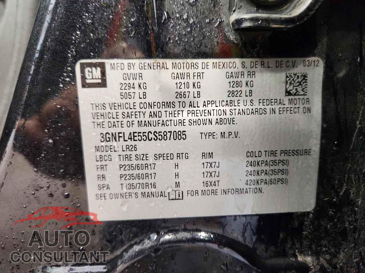CHEVROLET CAPTIVA 2012 - 3GNFL4E55CS587085
