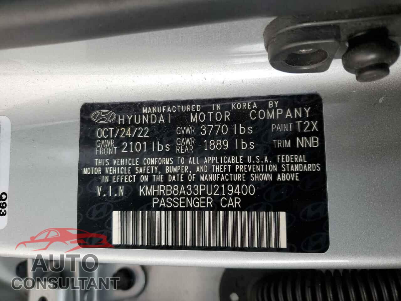 HYUNDAI VENUE 2023 - KMHRB8A33PU219400