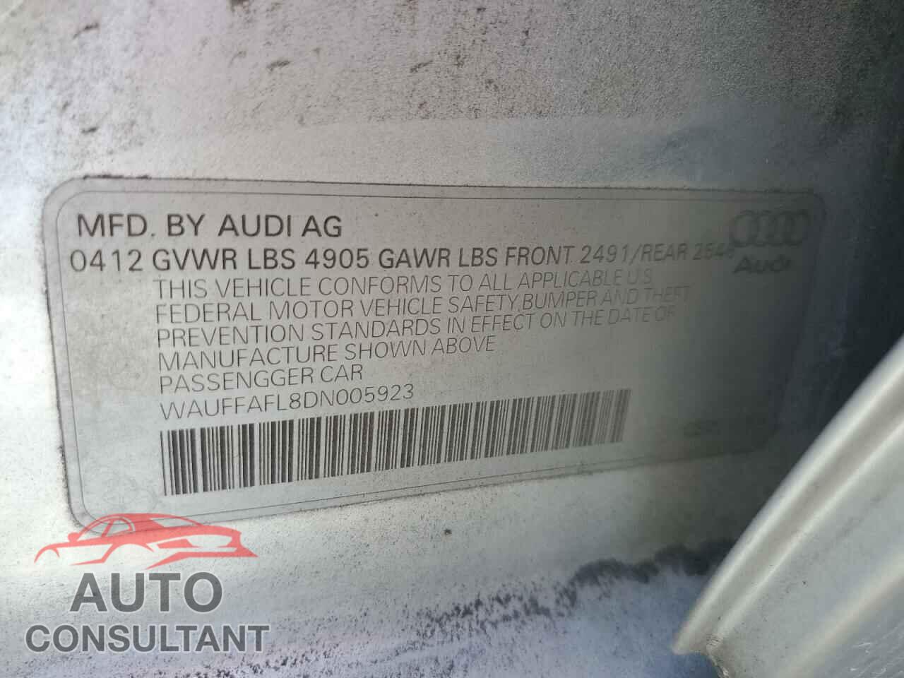 AUDI A4 2013 - WAUFFAFL8DN005923