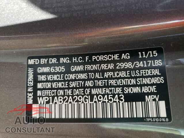 PORSCHE CAYENNE 2016 - WP1AB2A29GLA94543