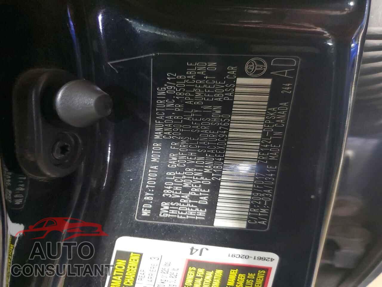 TOYOTA COROLLA 2013 - 2T1BU4EEXDC947650