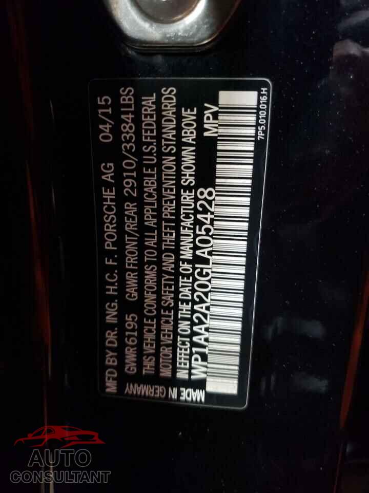 PORSCHE CAYENNE 2016 - WP1AA2A20GLA05428