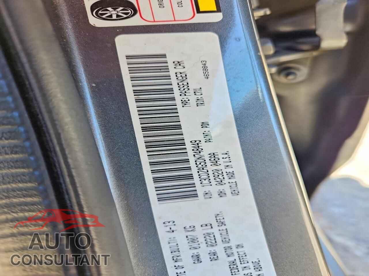 DODGE AVENGER 2013 - 1C3CDZAG5DN748449