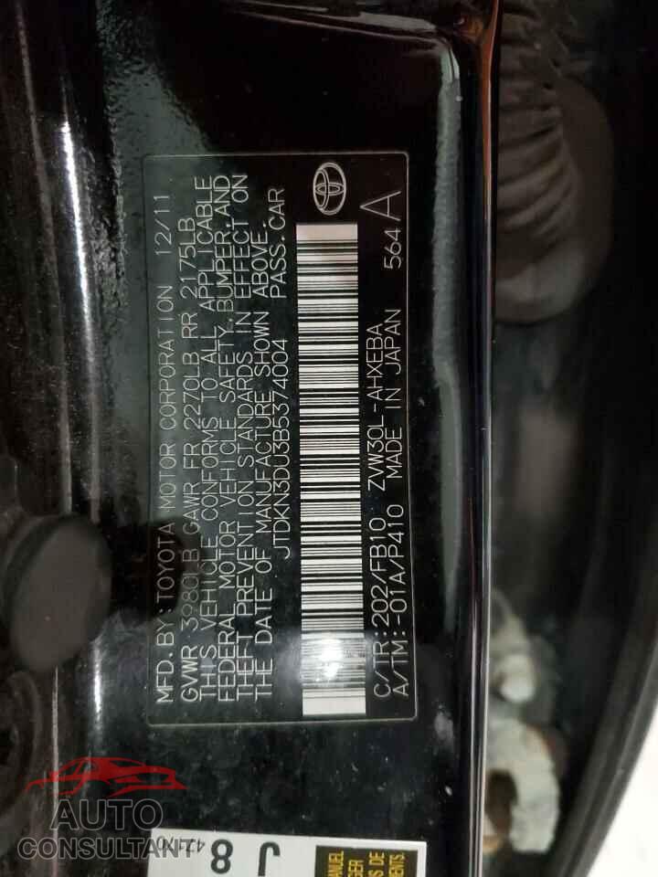 TOYOTA PRIUS 2011 - JTDKN3DU3B5374004