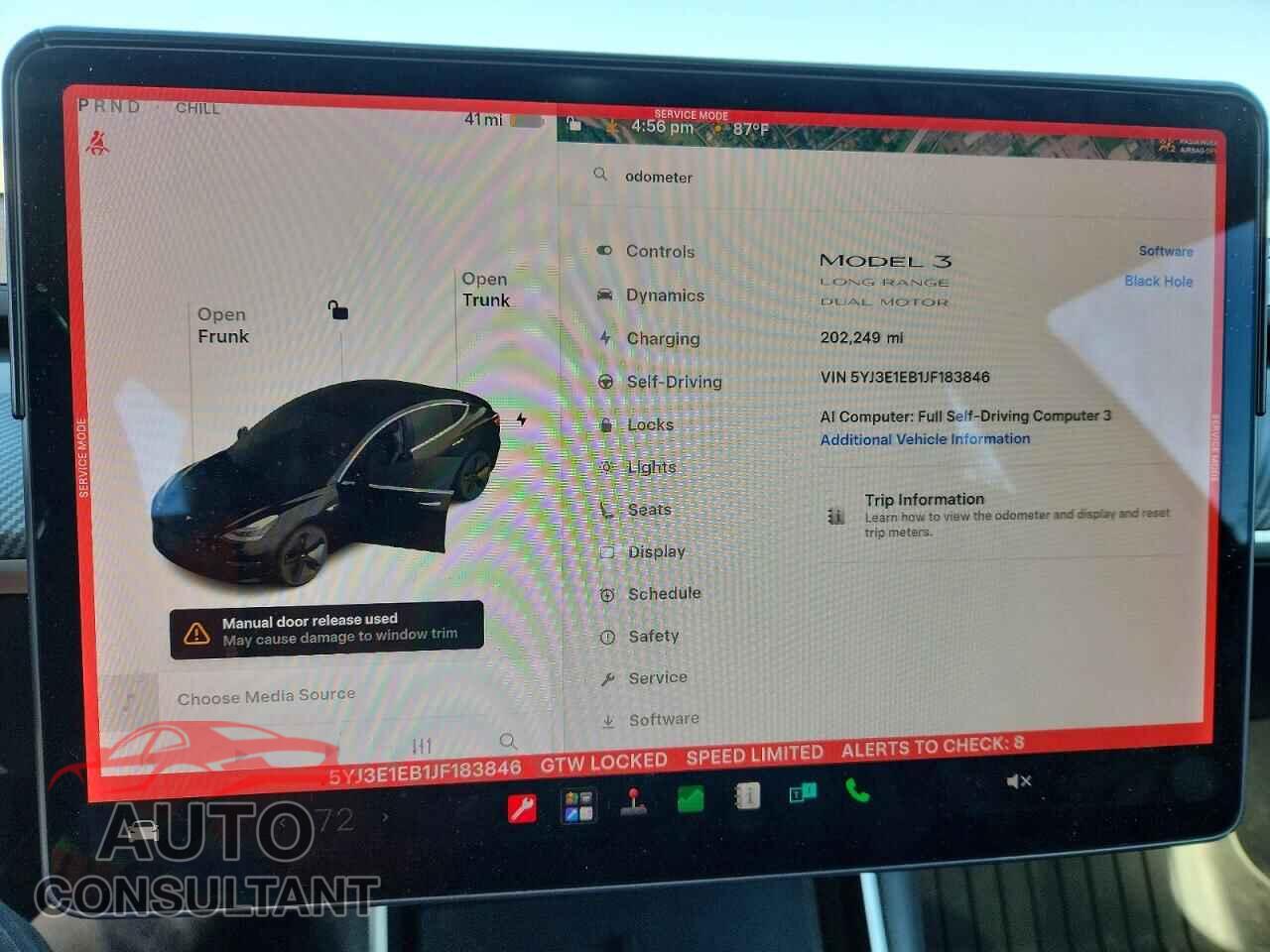 TESLA MODEL 3 2018 - 5YJ3E1EB1JF183846