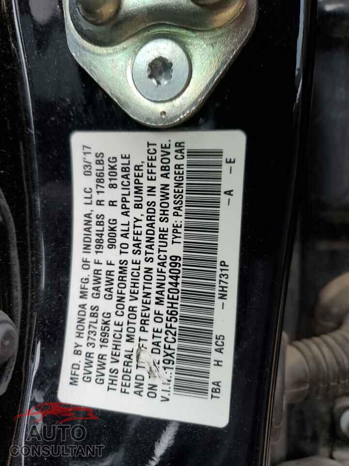 HONDA CIVIC 2017 - 19XFC2F56HE044099