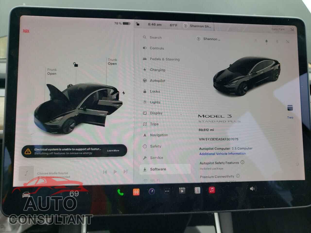 TESLA MODEL 3 2019 - 5YJ3E1EA5KF307075