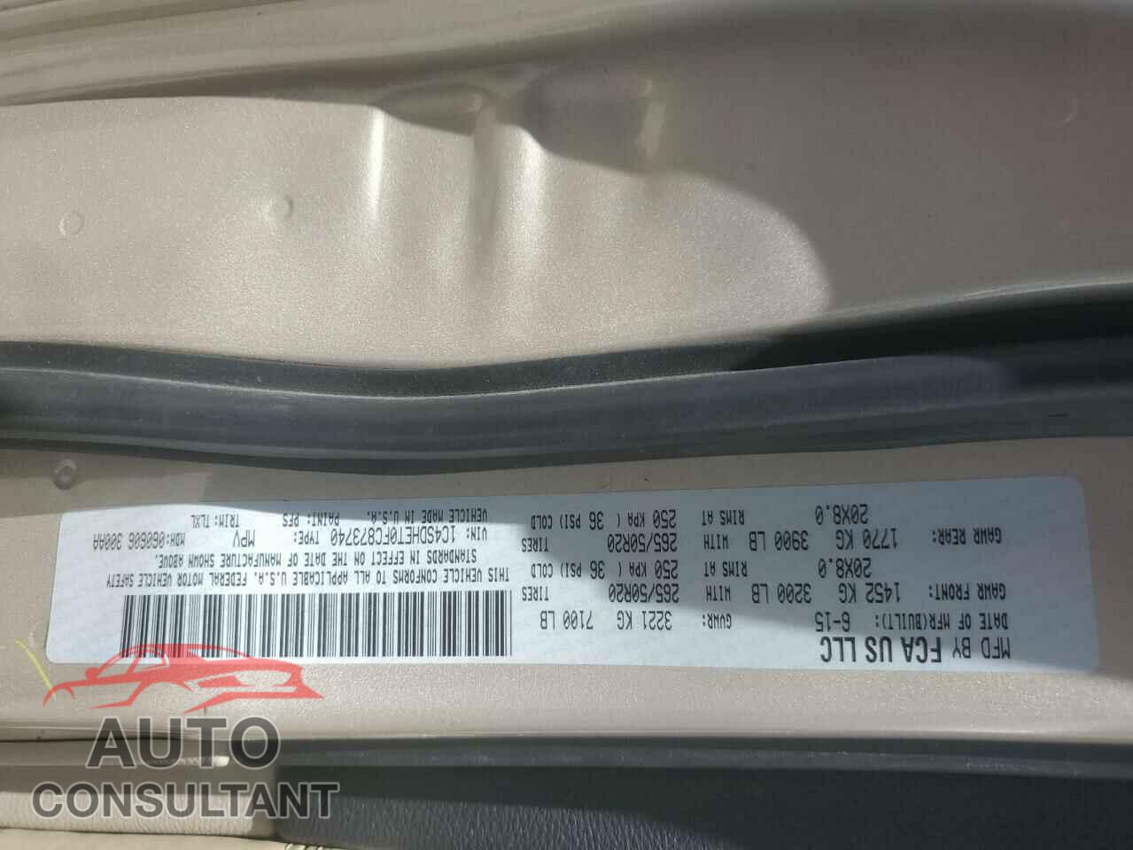 DODGE DURANGO 2015 - 1C4SDHET0FC873740
