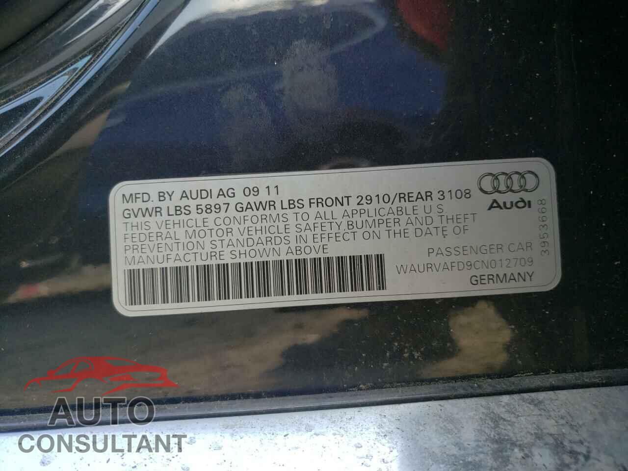 AUDI A8 2012 - WAURVAFD9CN012709