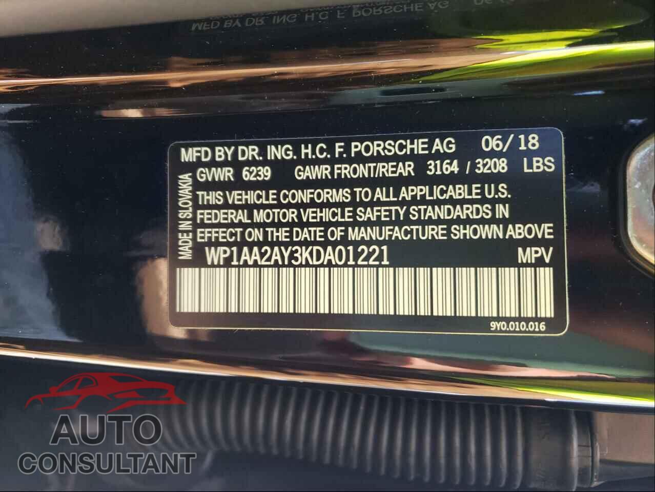 PORSCHE CAYENNE 2019 - WP1AA2AY3KDA01221