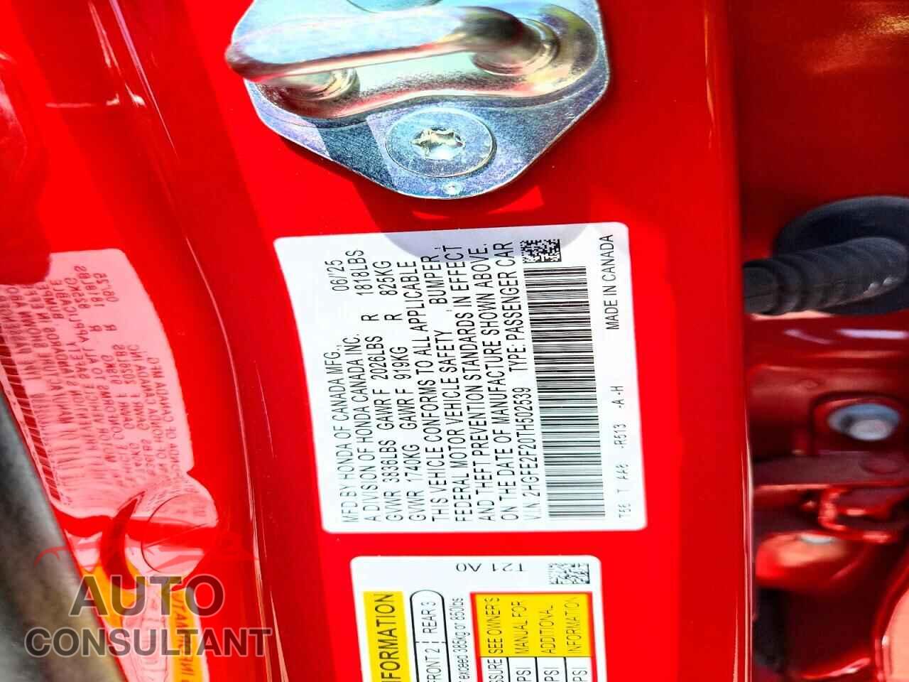 HONDA CIVIC 2026 - 2HGFE2F20TH502539