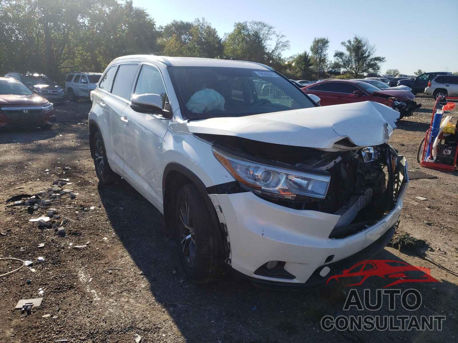 TOYOTA HIGHLANDER 2016 - 5TDJKRFH9GS278029