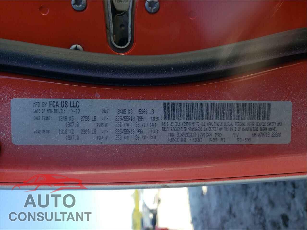 DODGE JOURNEY 2017 - 3C4PDCBB6HT701644