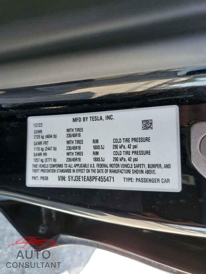 TESLA MODEL 3 2023 - 5YJ3E1EA8PF455471
