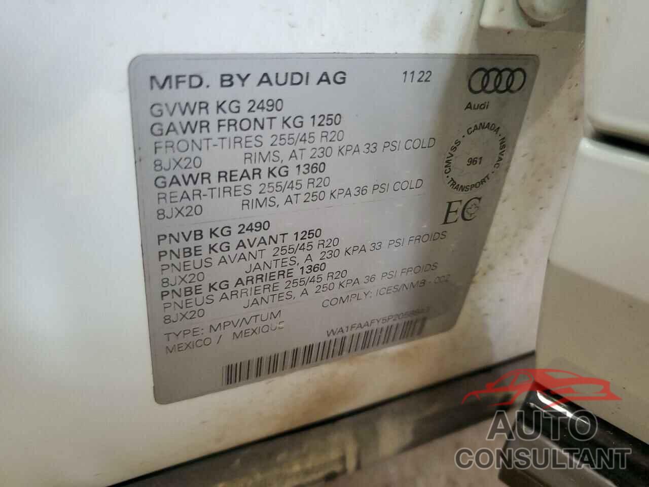 AUDI Q5 2023 - WA1FAAFY5P2058849