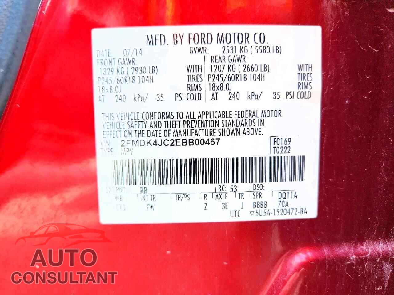 FORD EDGE 2014 - 2FMDK4JC2EBB00467