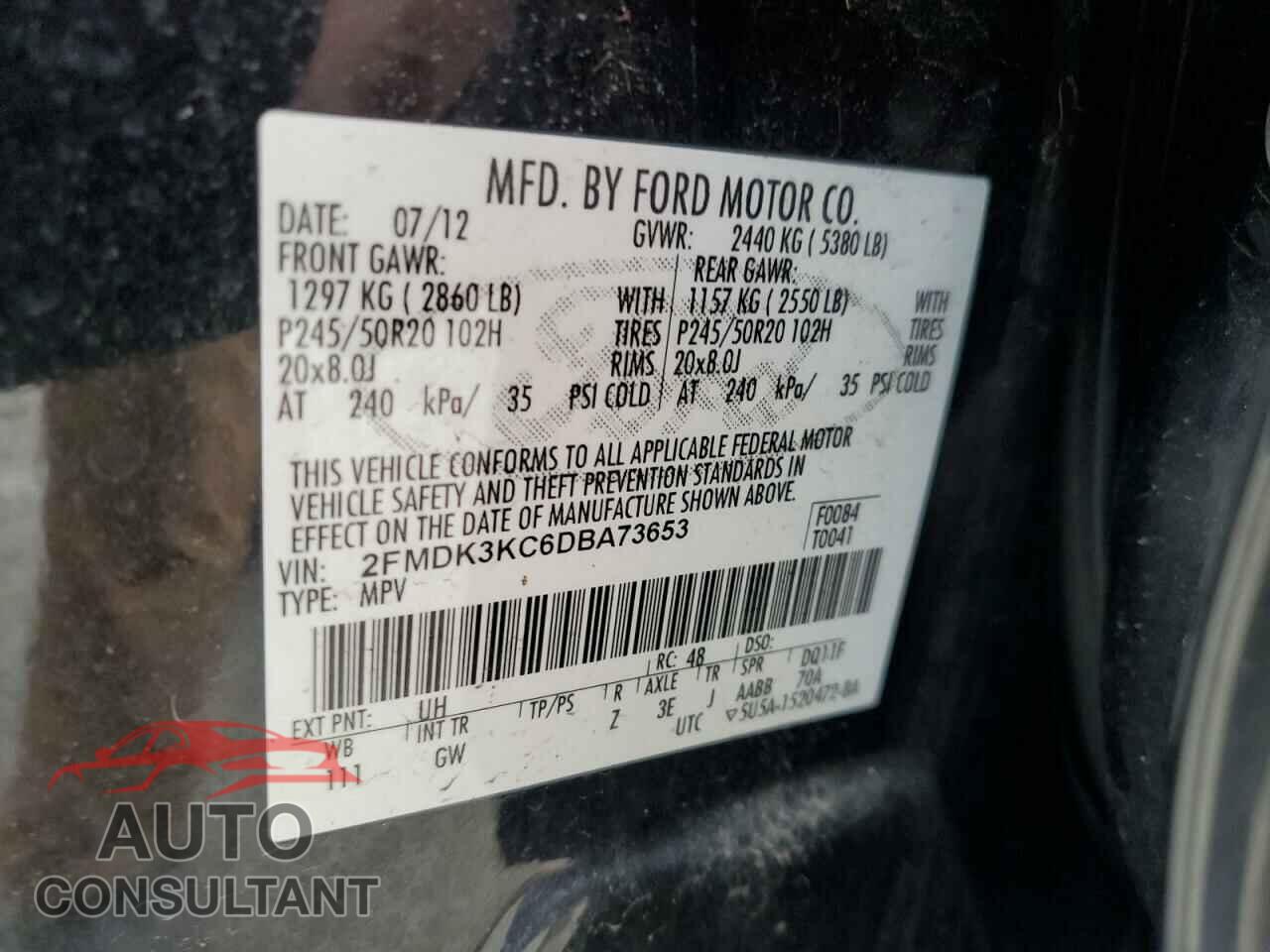 FORD EDGE 2013 - 2FMDK3KC6DBA73653