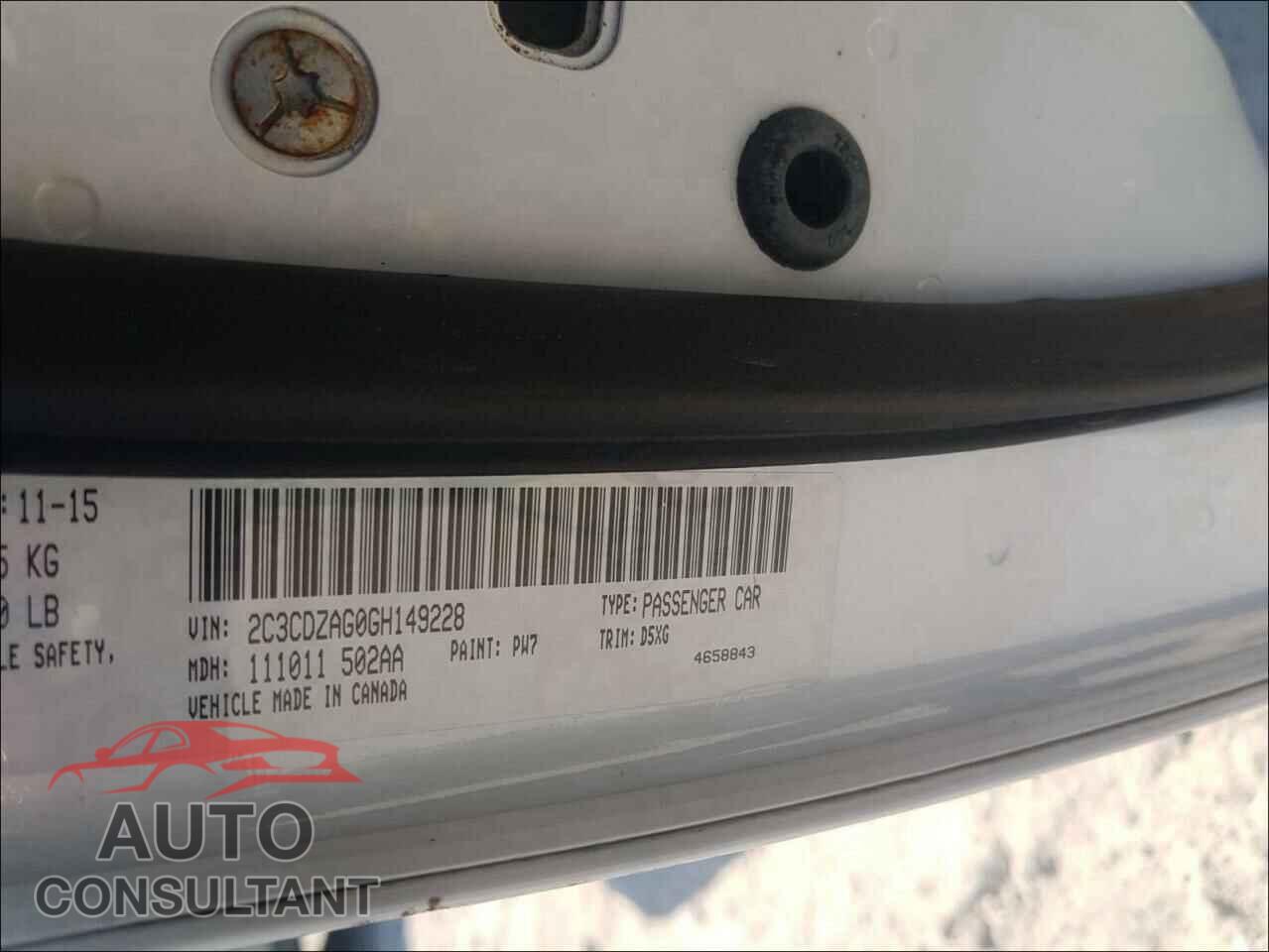 DODGE CHALLENGER 2016 - 2C3CDZAG0GH149228