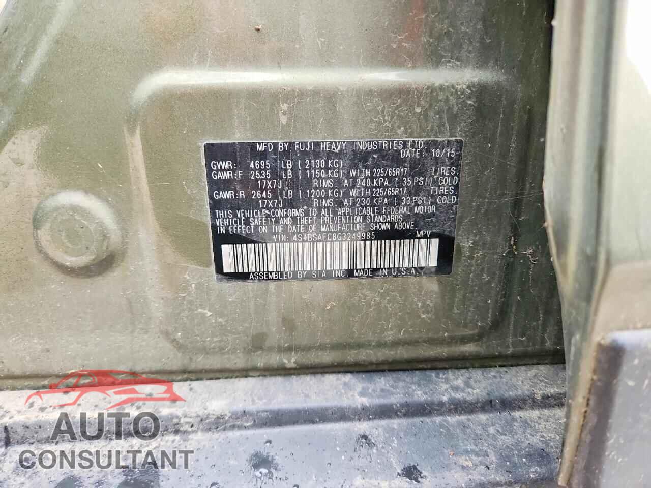SUBARU OUTBACK 2016 - 4S4BSAEC8G3249985