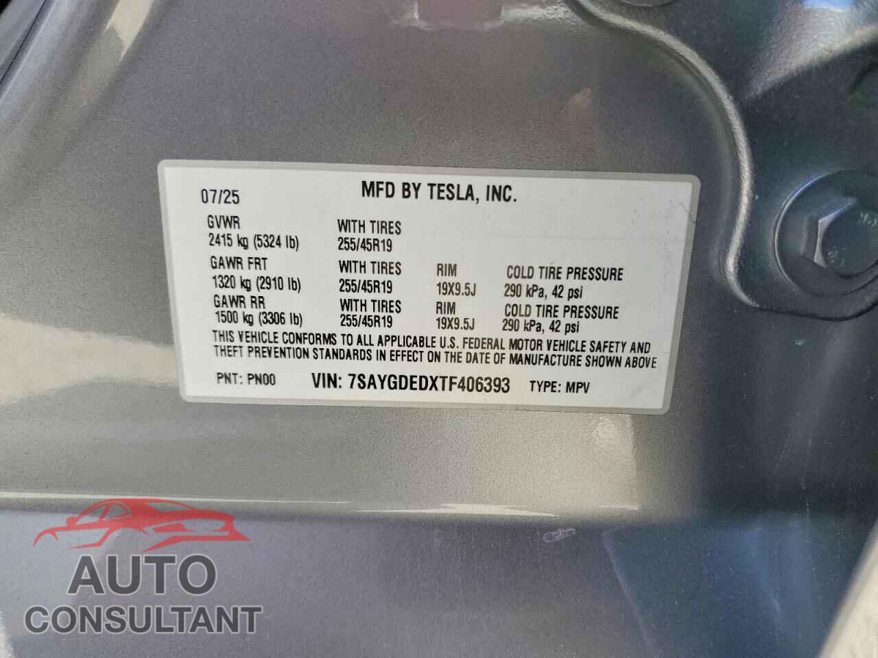 TESLA MODEL Y 2026 - 7SAYGDEDXTF406393