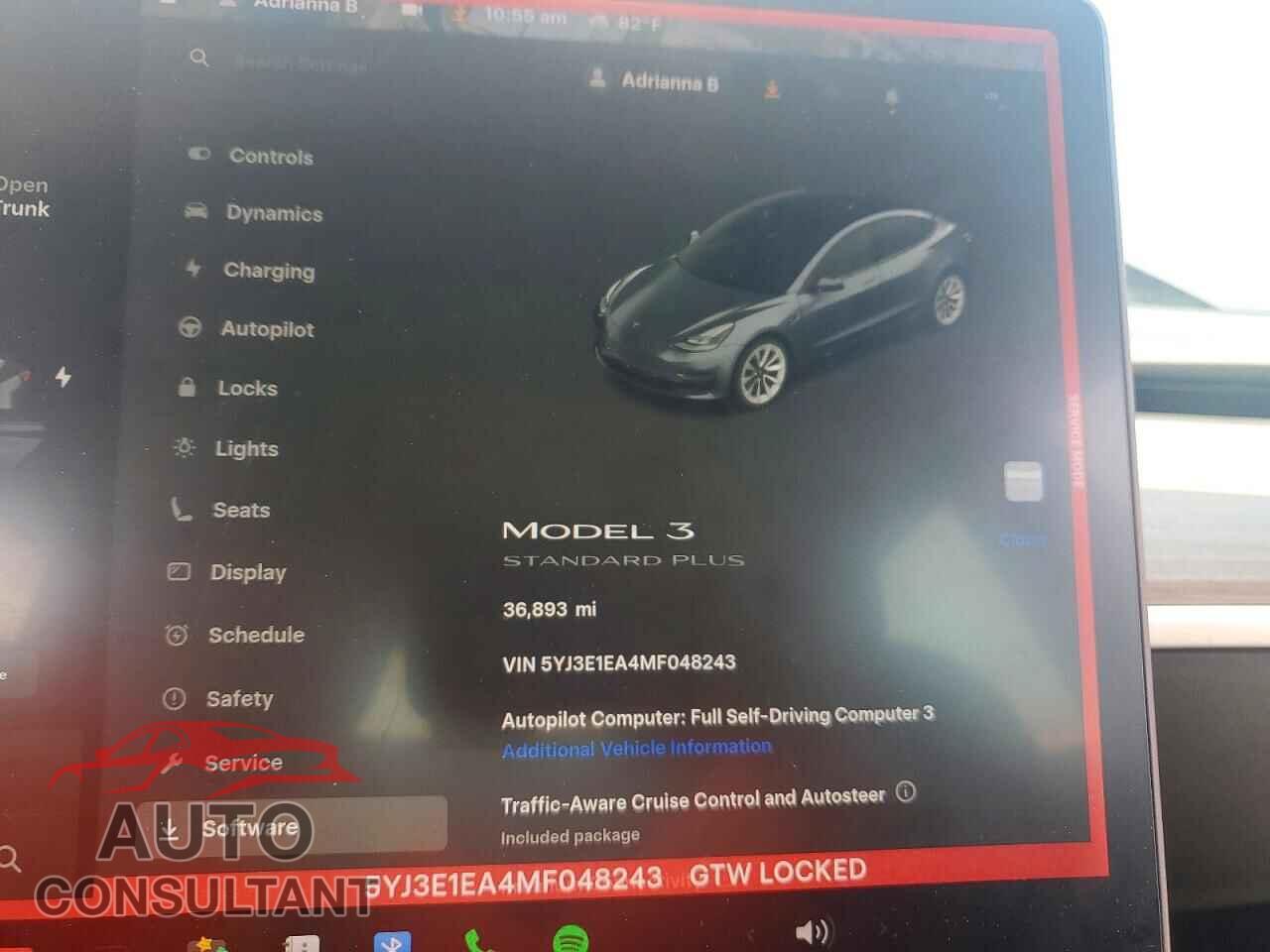 TESLA MODEL 3 2021 - 5YJ3E1EA4MF048243