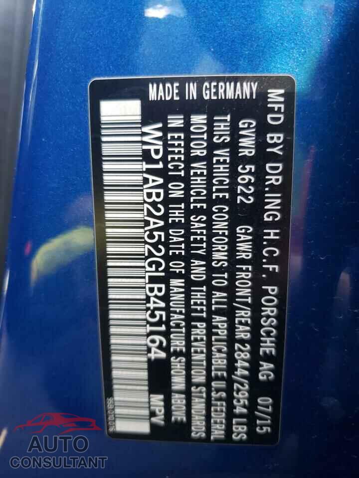 PORSCHE MACAN 2016 - WP1AB2A52GLB45164