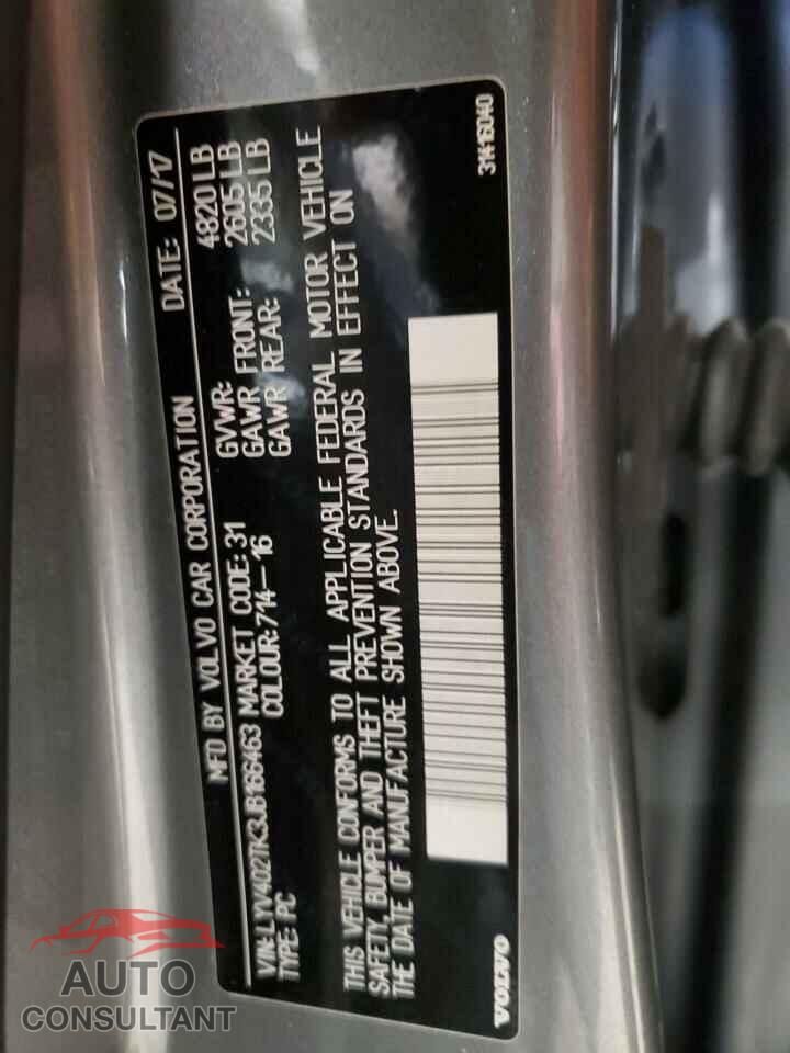 VOLVO S60 2018 - LYV402TK3JB166463
