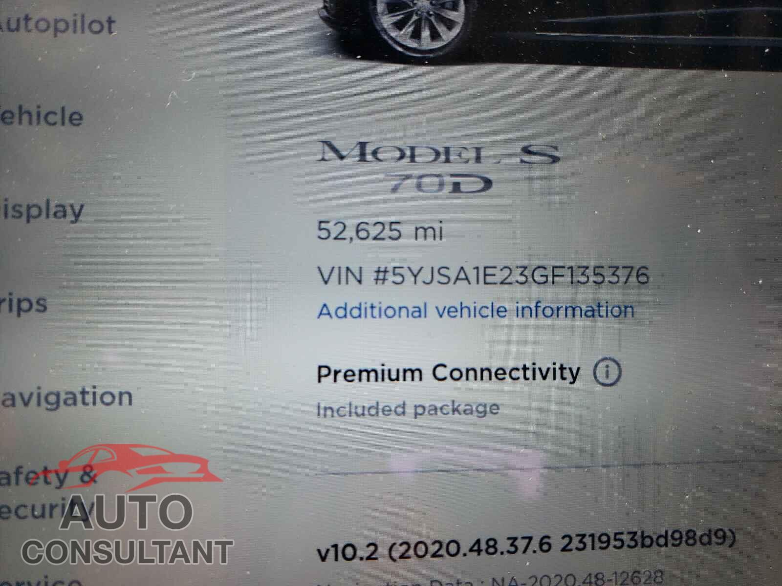 TESLA MODEL S 2016 - 5YJSA1E23GF135376