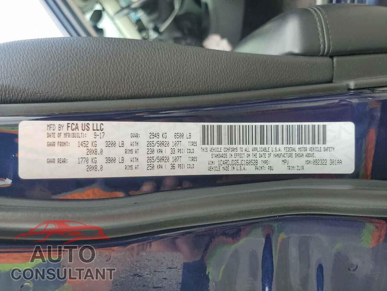 DODGE DURANGO 2018 - 1C4RDJDG5JC160528