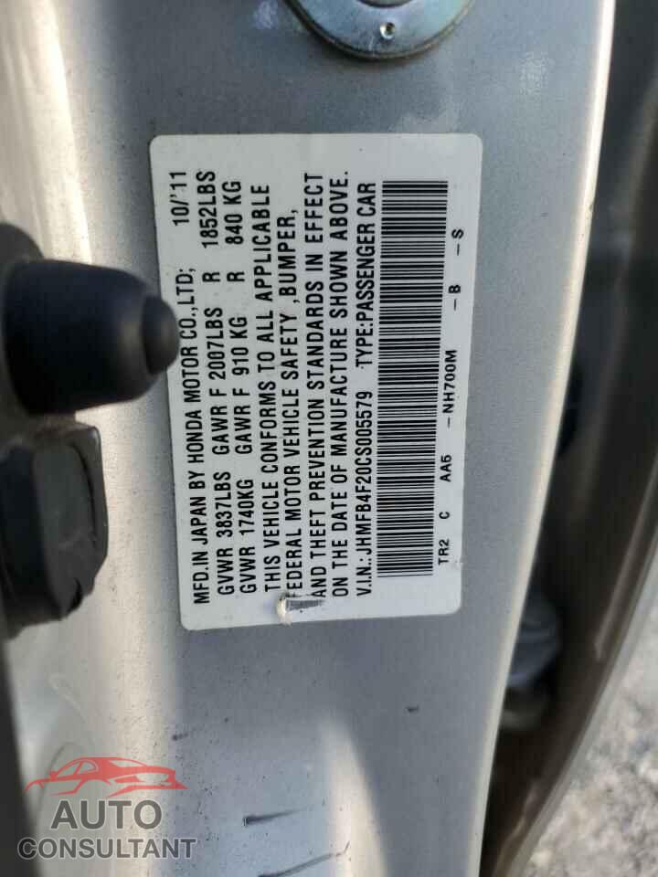 HONDA CIVIC 2012 - JHMFB4F20CS005579