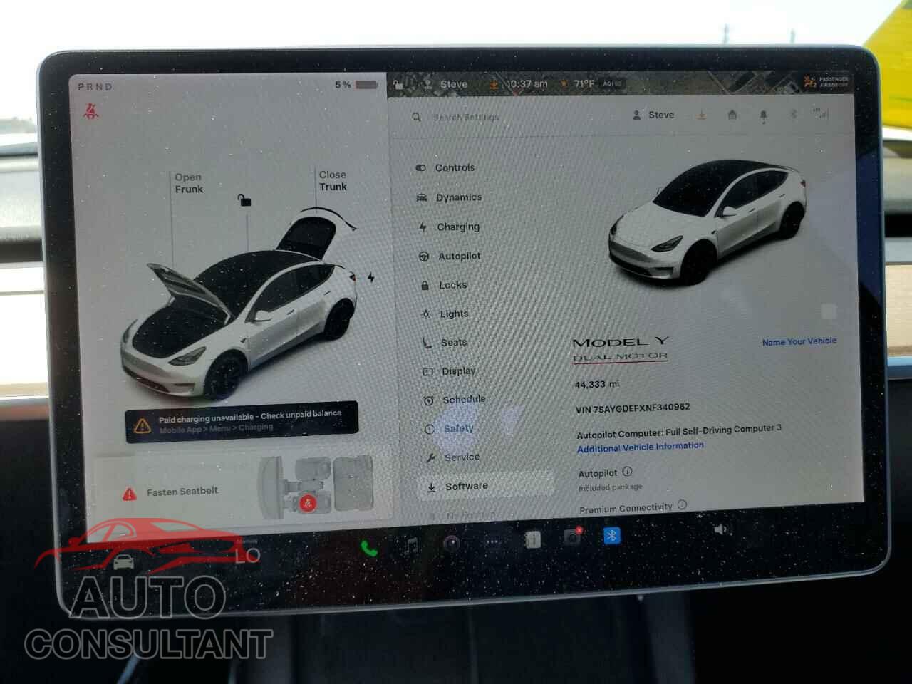 TESLA MODEL Y 2022 - 7SAYGDEFXNF340982