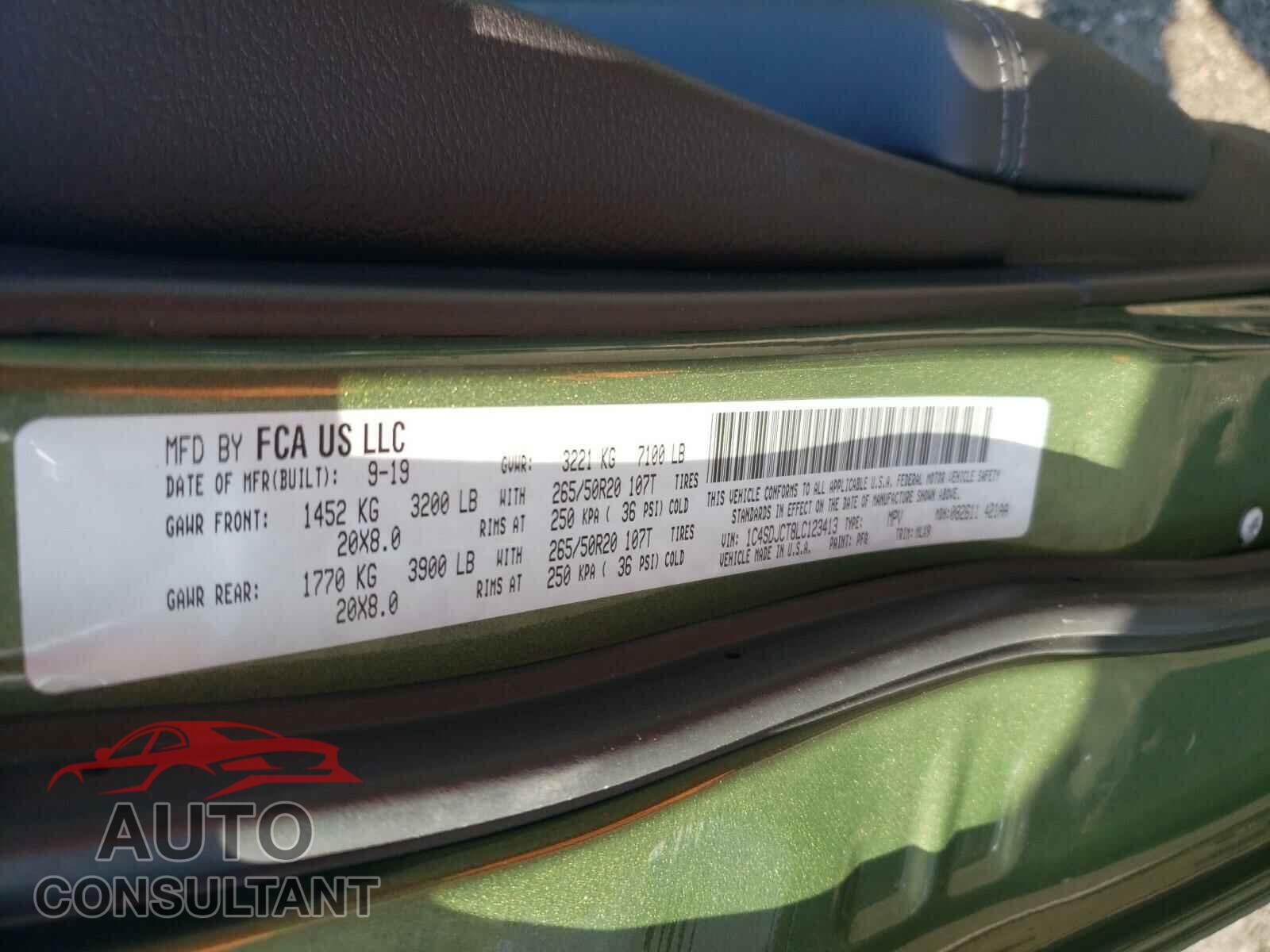 DODGE DURANGO 2020 - 1C4SDJCT8LC123413