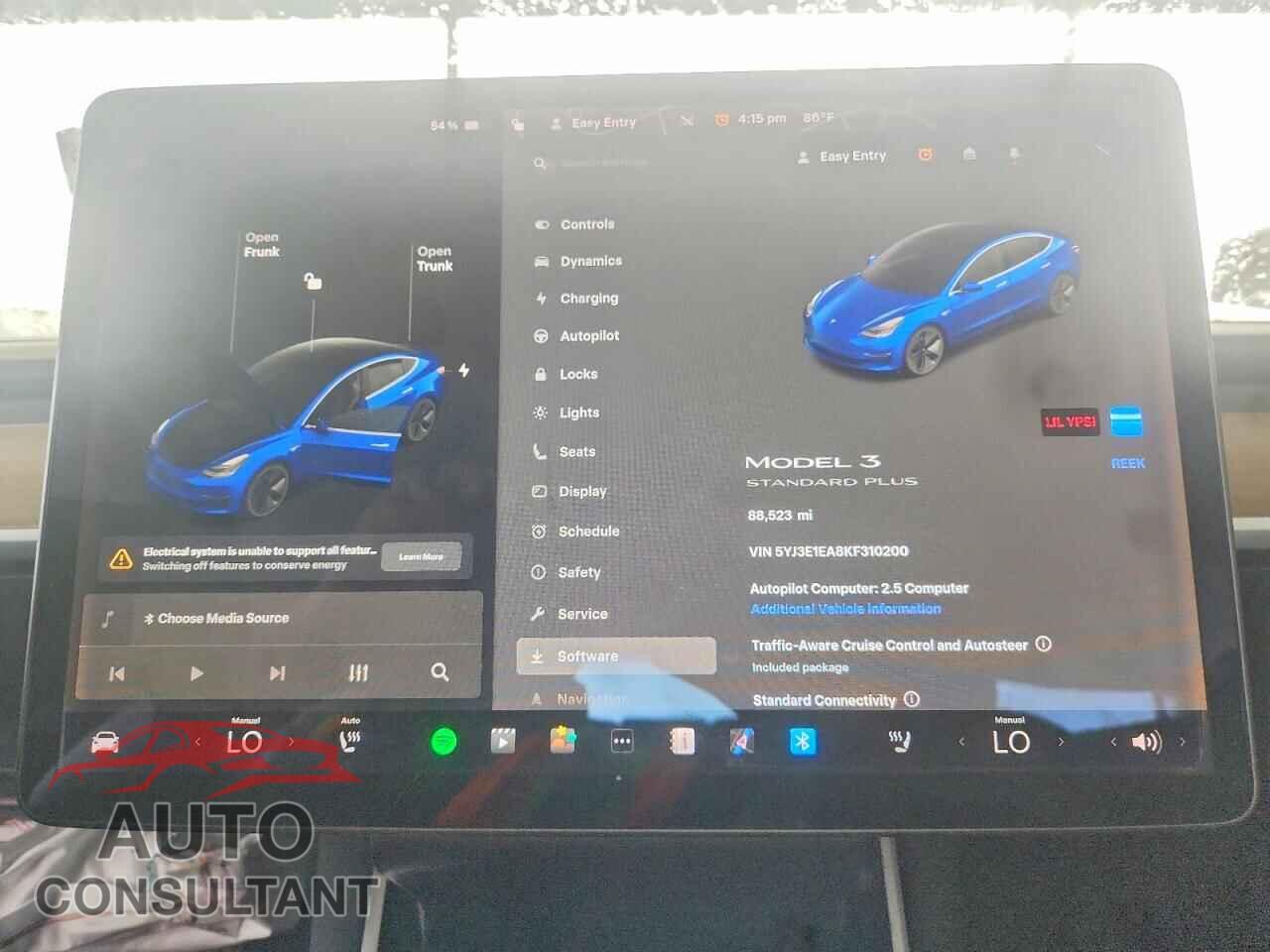 TESLA MODEL 3 2019 - 5YJ3E1EA8KF310200