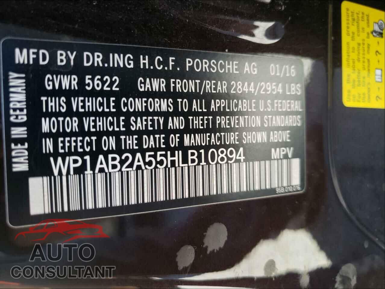 PORSCHE MACAN 2017 - WP1AB2A55HLB10894