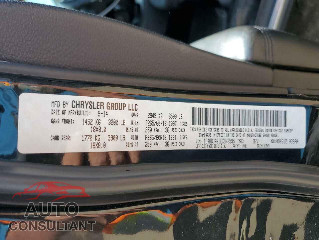 DODGE DURANGO 2014 - 1C4RDJAG1EC972595