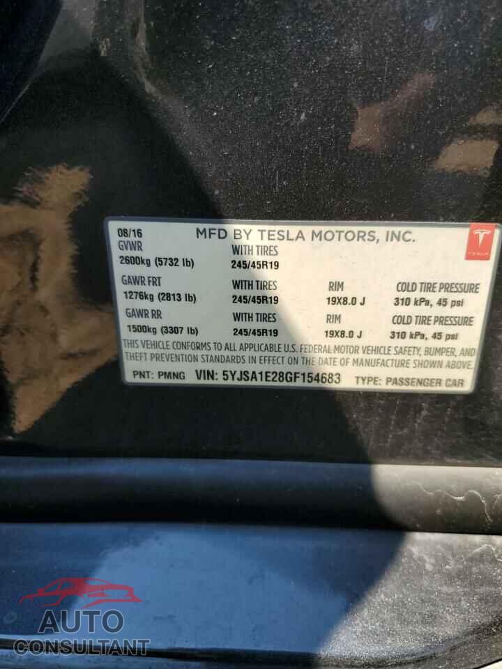 TESLA MODEL S 2016 - 5YJSA1E28GF154683