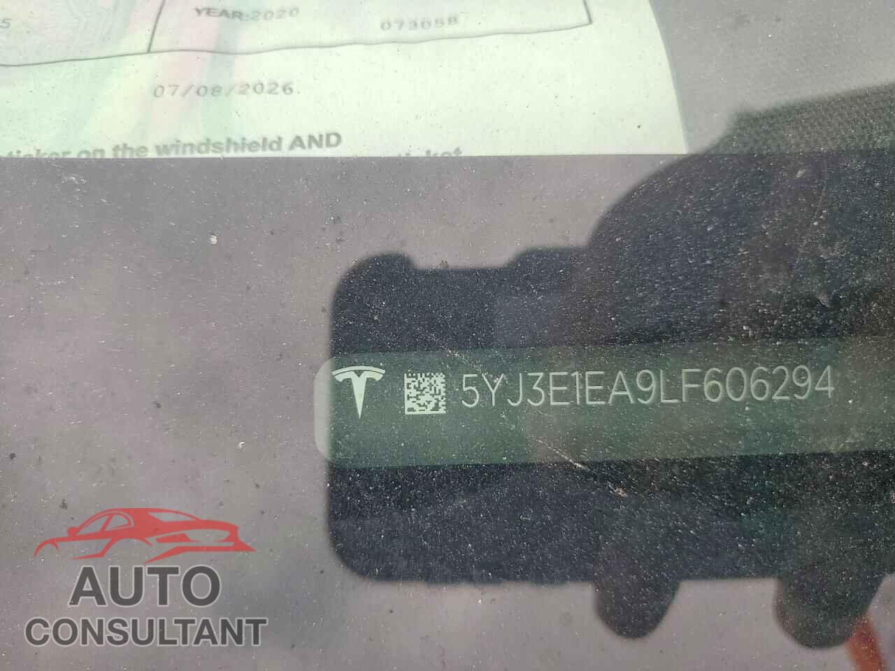 TESLA MODEL 3 2020 - 5YJ3E1EA9LF606294