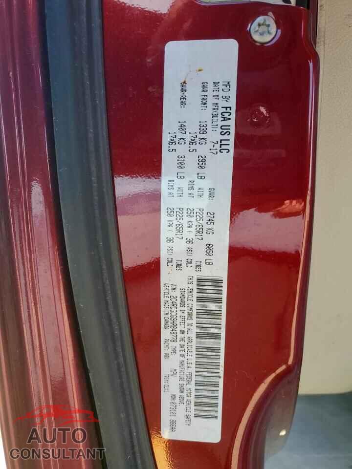 DODGE CARAVAN 2017 - 2C4RDGCG9HR848778