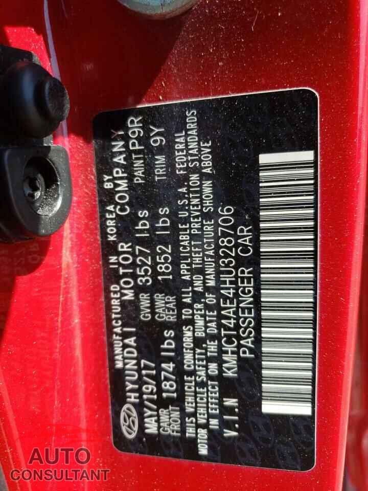 HYUNDAI ACCENT 2017 - KMHCT4AE4HU328706