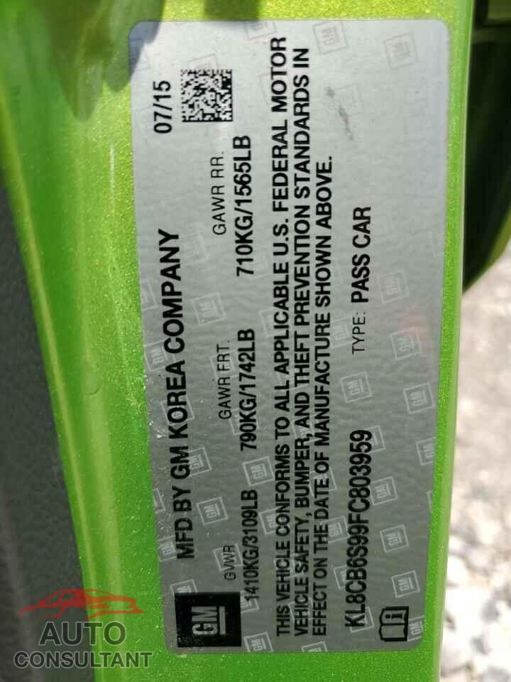 CHEVROLET SPARK 2015 - KL8CB6S99FC803959