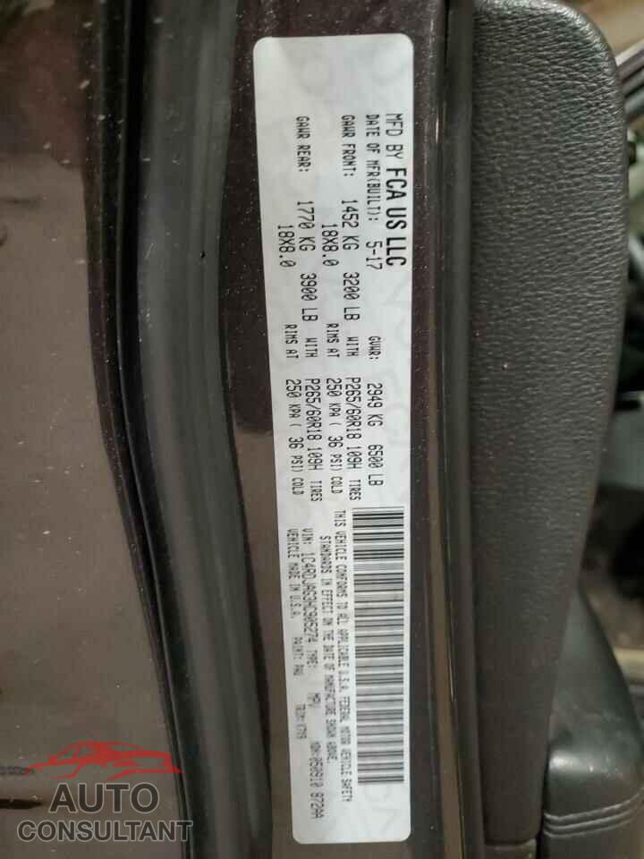 DODGE DURANGO 2017 - 1C4RDJAG3HC905274