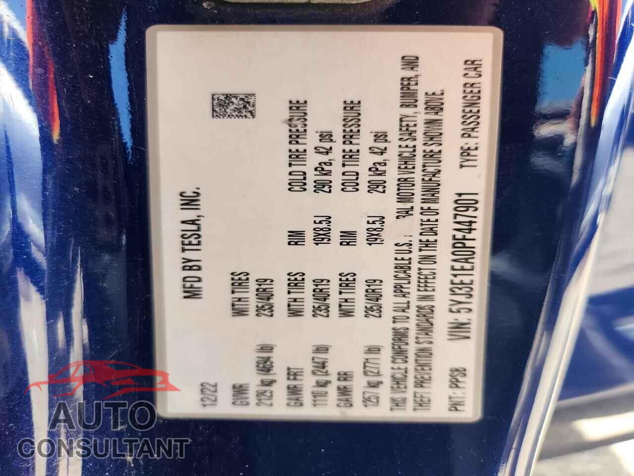 TESLA MODEL 3 2023 - 5YJ3E1EA0PF447901