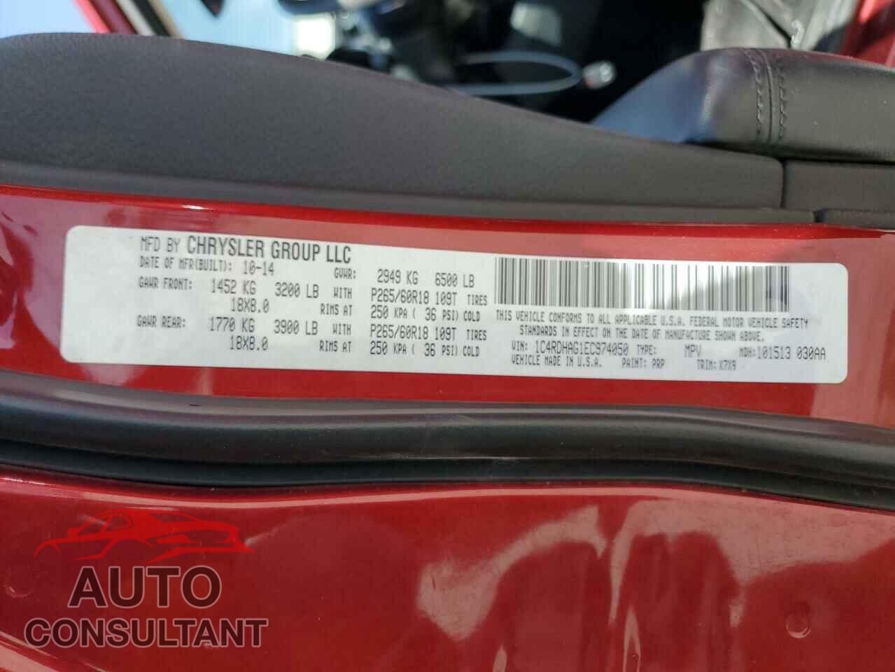 DODGE DURANGO 2014 - 1C4RDHAG1EC974050