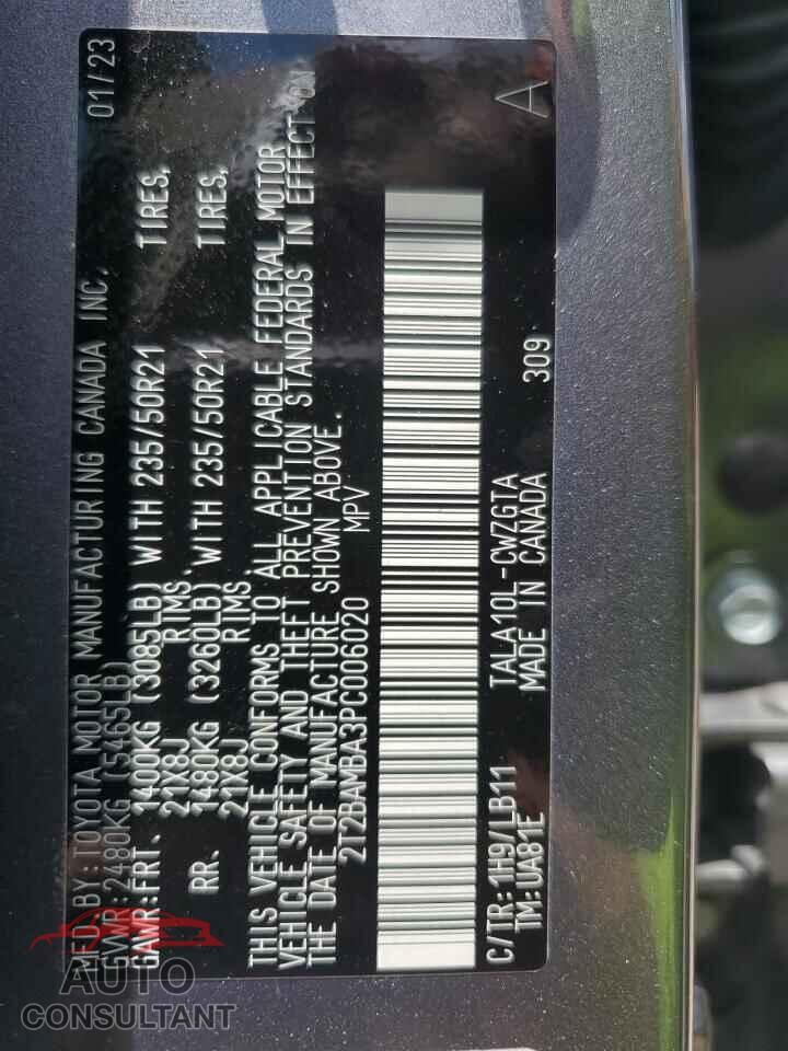 LEXUS RX350 2023 - 2T2BAMBA3PC006020
