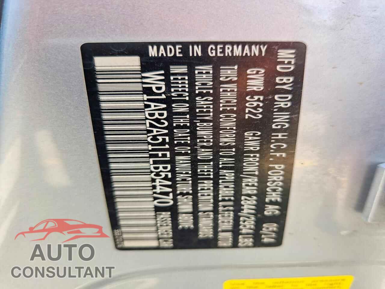 PORSCHE MACAN 2015 - WP1AB2A51FLB54470