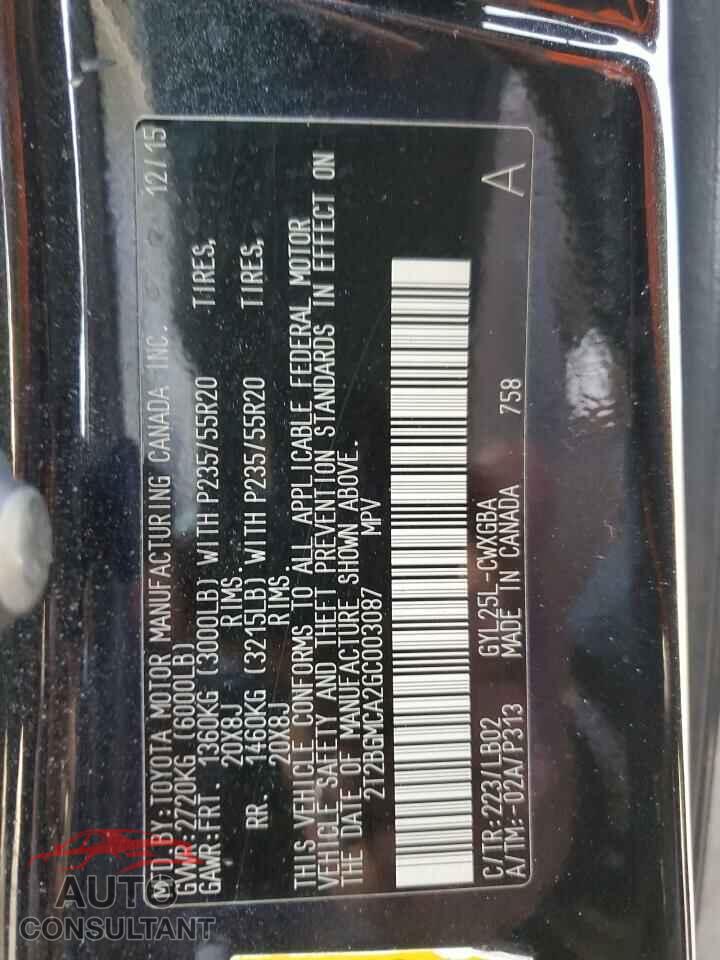 LEXUS RX450 2016 - 2T2BGMCA2GC003087