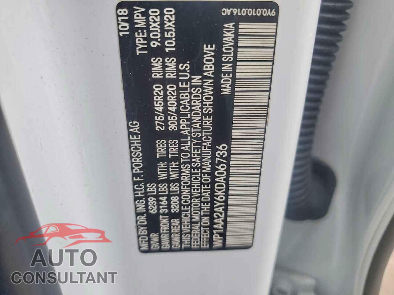 PORSCHE CAYENNE 2019 - WP1AA2AY6KDA06736