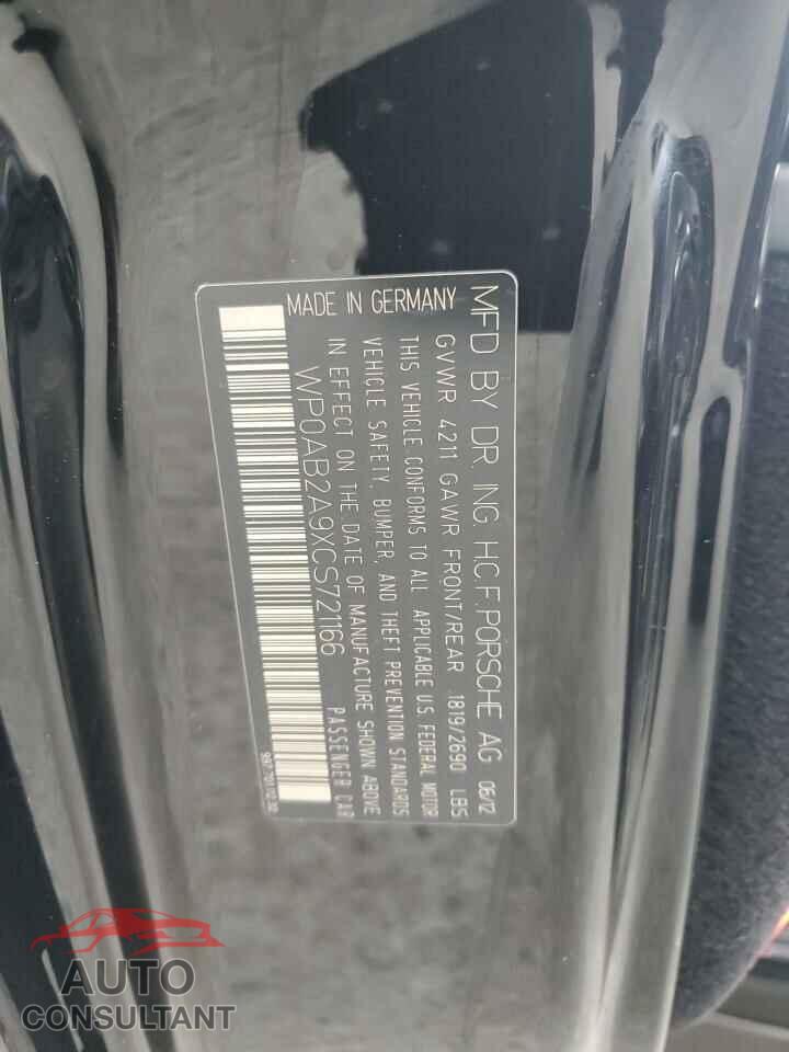 PORSCHE 911 2012 - WP0AB2A9XCS721166